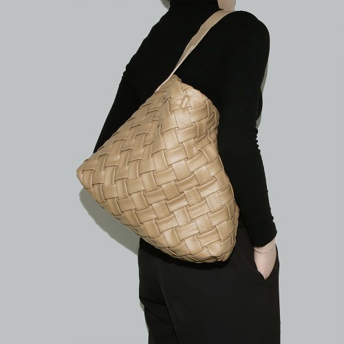 woven leather tote bag