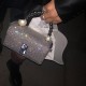 A niche designer's diamond studded pearl handbag MINI genuine leather crossbody small bag