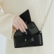 New black Chinese style cowhide small bag chain crossbody bag for niche mobile phone bags - Memoo.com