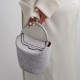 Iced sugar patterned small water bucket bag limited edition Cowhide niche bag