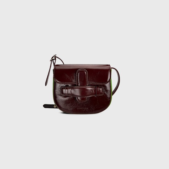 Retro contrasting burst cowhide niche Boston&saddle bag