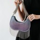 Copper bead tassel bag, underarm hand-held shoulder bag, crossbody bag, starry sky frosted - Memoo.com