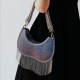 Copper bead tassel bag, underarm hand-held shoulder bag, crossbody bag, starry sky frosted - Memoo.com