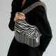 Copper bead tassel bag, armpit hand-held shoulder bag, crossbody bag, zebra color - Memoo.com