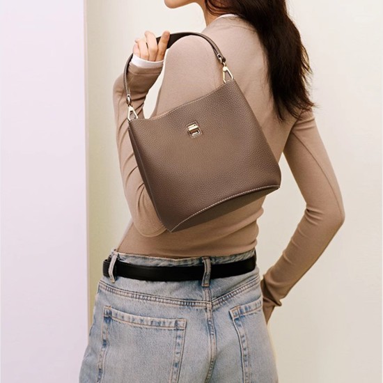 Handbag Leather bucket bag shoulder bag Crossbody bag - Memoo.com