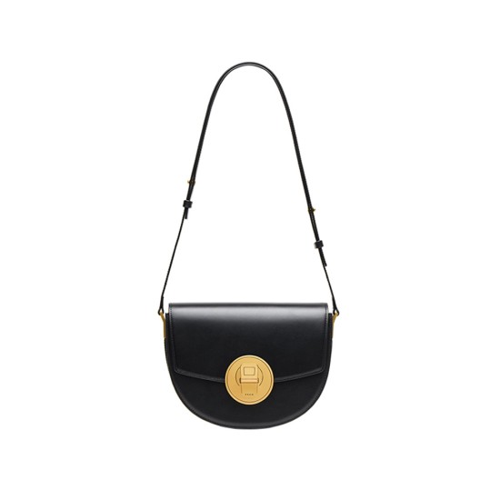 Small Saddle Bag Single Shoulder Retro Underarm Half Round Leather Versatile Crossbody Bag - Memoo.com