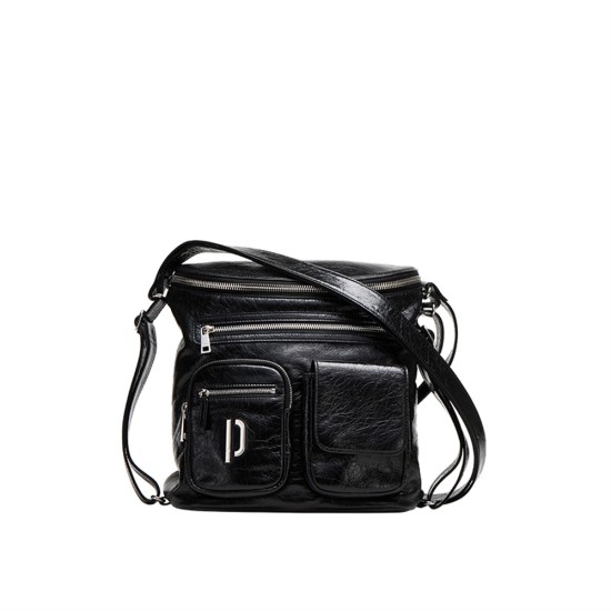 Journalist bag without gender, double shoulder, single shoulder, leather crossbody, large capacity mailman bag - Memoo.com