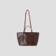 French retro minimalist vegetable tanned top layer cowhide leather tote bag - Memoo.com