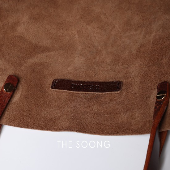 French retro minimalist vegetable tanned top layer cowhide leather tote bag - Memoo.com