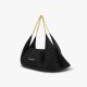 Black armpit bag with chain and pleated straps