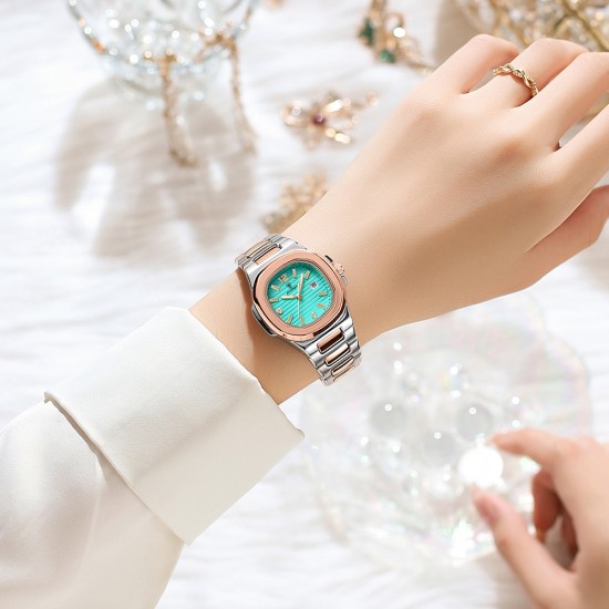 Ladies' watch. A trendy, fashionable, waterproof and luminous watch. It's a women's calendar quartz wristwatch. - Memoo.com