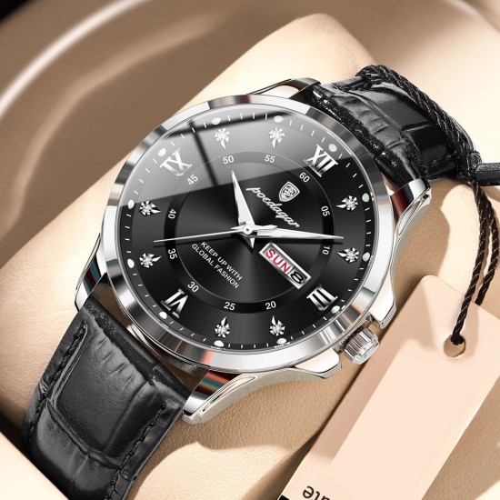 High-end Men's Quartz Wristwatch with Dual Calendar Function, Waterproof Feature, Stylish Design and Luminous Display - Memoo.com