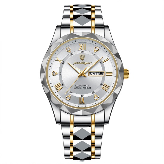 Men's Waterproof and Luminous Trendy, Stylish and Business Watch with Dual Calendar and Quartz Movement - Memoo.com