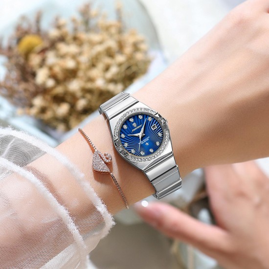 Ladies' watch. It is a luxurious timepiece with a luminous function, waterproof feature, high-grade quality, and a calendar function. It is a famous brand ladies' quartz wristwatch. - Memoo.com