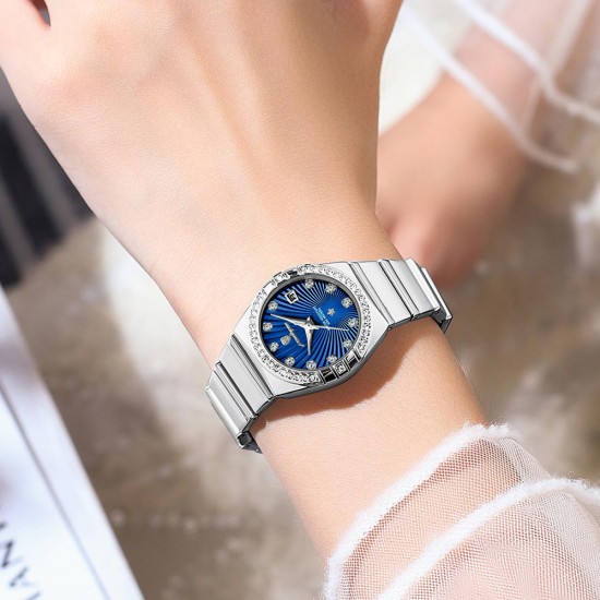 Ladies' watch. It is a luxurious timepiece with a luminous function, waterproof feature, high-grade quality, and a calendar function. It is a famous brand ladies' quartz wristwatch. - Memoo.com