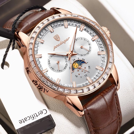 Men's multifunctional trendy calendar watch. It is waterproof, suitable for business occasions, has a luminous function, and is a men's quartz wristwatch. - Memoo.com