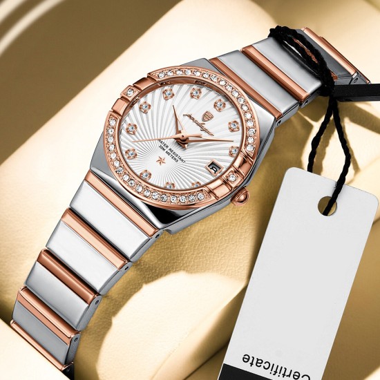 Ladies' watch. It is a fully automatic mechanical watch, suitable for casual wear, waterproof, with a light luxury style, luminous function and calendar. There is also a luminous quartz watch. - Memoo.com