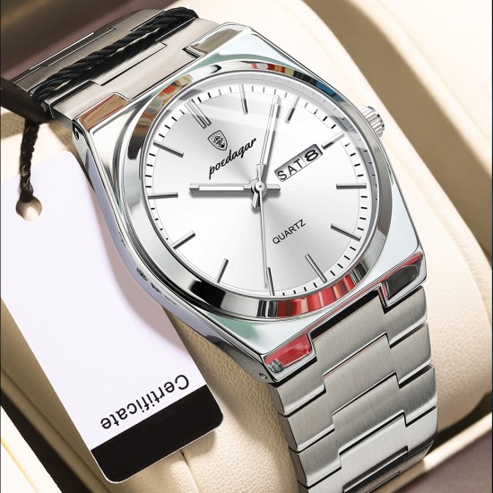 Men's waterproof watch. It is fashionable, luminous, a new model, and a men's calendar quartz watch. - Memoo.com