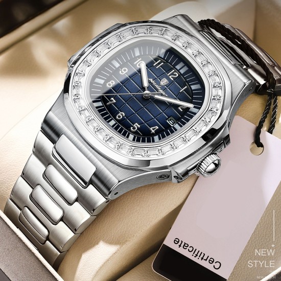 Men's wristwatch, fully automatic mechanical, high-end business style, waterproof, luminous, with calendar function, quartz watch. - Memoo.com