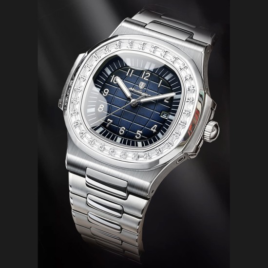 Men's wristwatch, fully automatic mechanical, high-end business style, waterproof, luminous, with calendar function, quartz watch. - Memoo.com