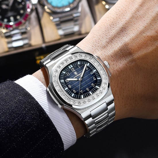 Men's wristwatch, fully automatic mechanical, high-end business style, waterproof, luminous, with calendar function, quartz watch. - Memoo.com