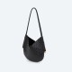 Hand-woven cowhide single shoulder hand underarm leather small round bag for women