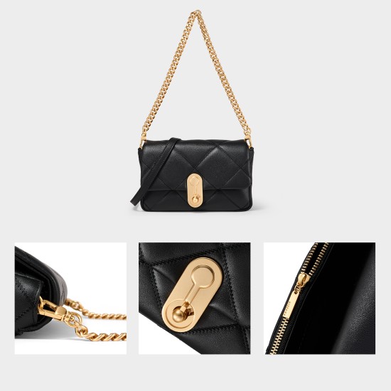 Single shoulder crossbody chain carrying small square bag - Memoo.com