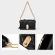 Single shoulder crossbody chain carrying small square bag