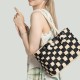 Checkerboard resort straw bag hand-held shoulder bag