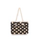 Checkerboard resort straw bag hand-held shoulder bag - Memoo.com