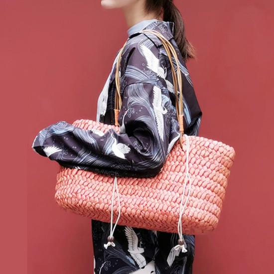 Straw bag, handbag, shoulder bag, large-capacity summer model - Memoo.com