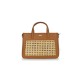 Handmade rattan tote bag cowhide niche Maillard