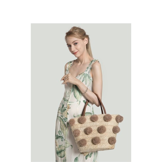 Original handmade hairball cute one-shoulder tote bag - Memoo.com