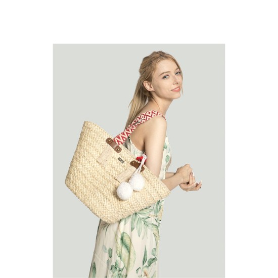 Hand-woven bag, changing bag, solid color straw bag