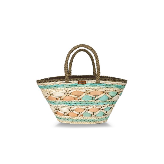 Handmade seaside vacation dopamine straw bag hand-held vegetable basket - Memoo.com