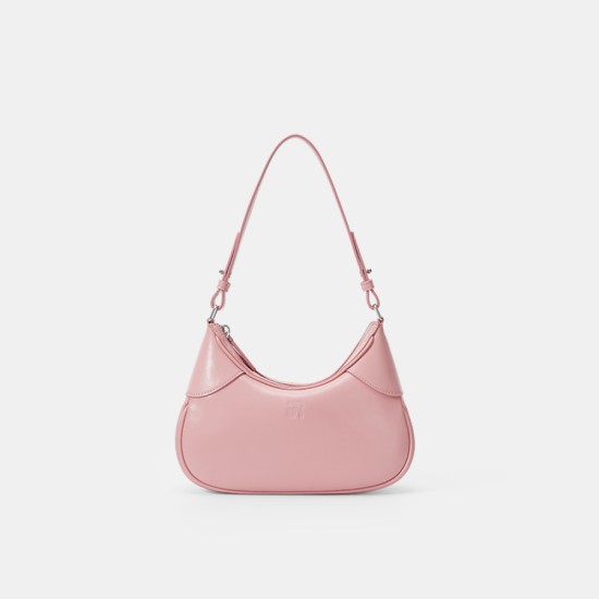 Carry a silver pink bag on one shoulder - Memoo.com