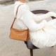 Cowhide single shoulder crossbody Tote hobo bag pillow bag - Memoo.com