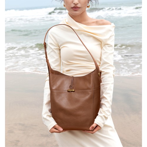 taupe leather bag