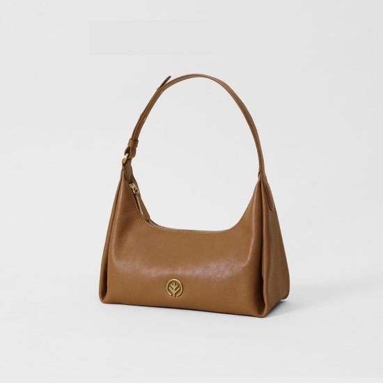 Cowhide dumpling-shaped underarm crossbody shoulder bag - Memoo.com