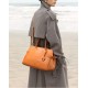 Cowhide large capacity minimalist handbag retro commuter briefcase - Memoo.com