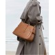 Cowhide large capacity minimalist handbag retro commuter briefcase - Memoo.com