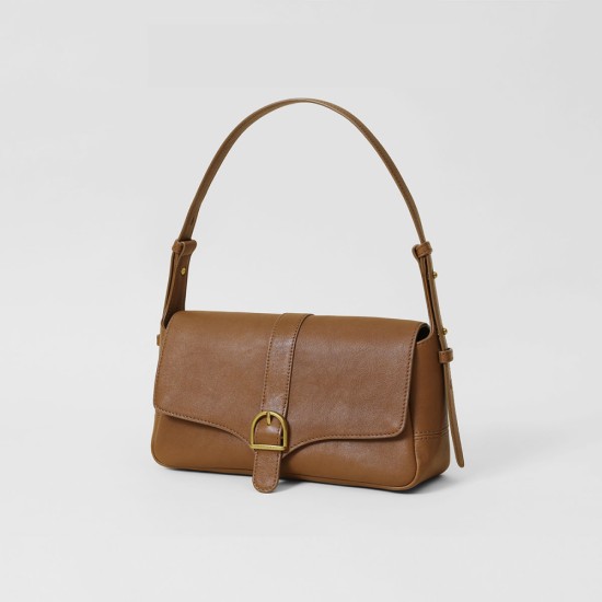 Baguette leather vintage ladies small square bag armpit bag - Memoo.com