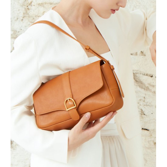 Baguette leather vintage ladies small square bag armpit bag - Memoo.com