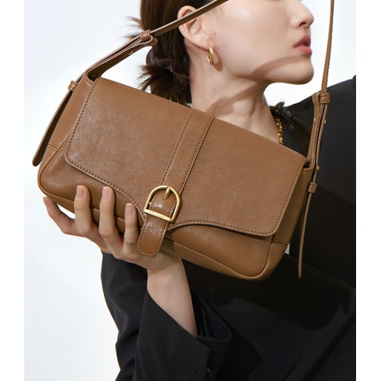 Baguette leather vintage ladies small square bag armpit bag - Memoo.com