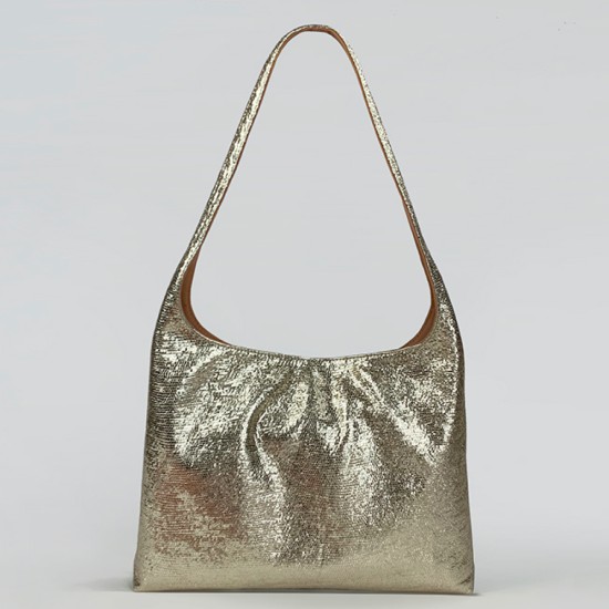 A leather glitter shoulder bag - Memoo.com