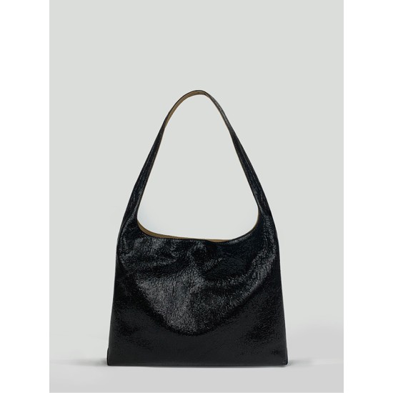 A leather glitter shoulder bag