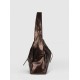 Sequin textured top layer cowhide pocket bag