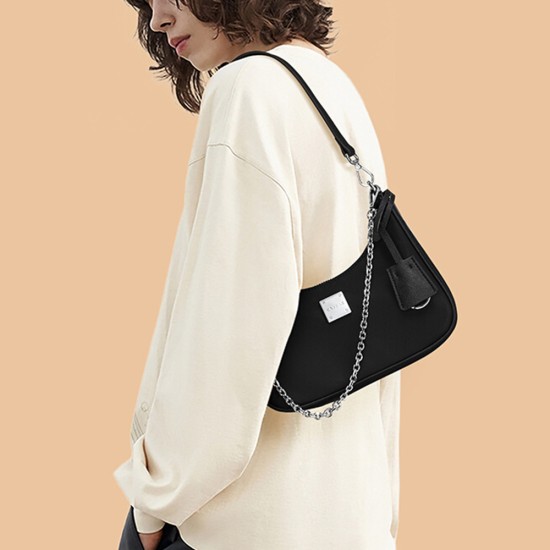 Hobo armpit bag nylon chain small bag crescent tooth bag - Memoo.com