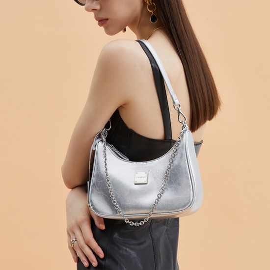 Hobo armpit bag nylon chain small bag crescent tooth bag - Memoo.com