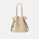 Drawstring Tote Bag Lafite Straw Woven Bag - Memoo.com